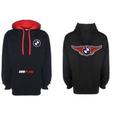 PÁNSKÁ MIKINA S KAPUCÍ A MOTIVEM BMW POWER - ČERNÁ