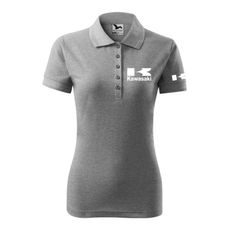 DÁMSKÉ POLO S MOTIVEM KAWASAKI - ŠEDÁ