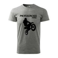 PÁNSKÉ TRIKO S MOTIVEM MOTOCROSS FANS - TMAVĚ ŠEDÉ