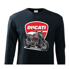 PÁNSKÁ MIKINA S MOTIVEM DUCATI DIAVEL - TMAVĚ MODRÁ