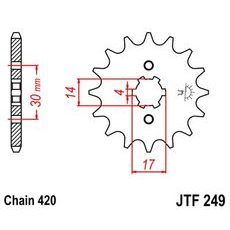 ŘETĚZOVÉ KOLEČKO JT JTF 249-13 13 ZUBŮ, 420