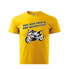 PÁNSKÉ TRIKO S MOTIVEM BMW MOTORCYCLES RACING - ŽLUTÉ