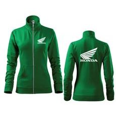DÁMSKÁ MIKINA NA ZIP S MOTIVEM HONDA - ZELENÁ