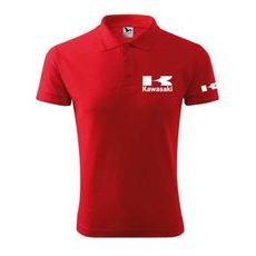 PÁNSKÉ POLO S MOTIVEM KAWASAKI - ČERVENÁ
