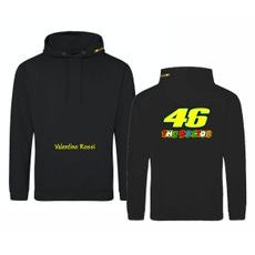 PÁNSKÁ MIKINA S KAPUCÍ A MOTIVEM VALENTINO ROSSI - ČERNÁ