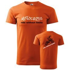 PÁNSKÉ TRIKO S MOTIVEM MOTOCROSS RIDE WITHOUT LIMITS - ORANŽOVÉ