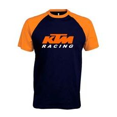PÁNSKÉ TRIKO S MOTIVEM KTM RACING 4 - ORANŽOVO/TMAVĚ MODRÉ