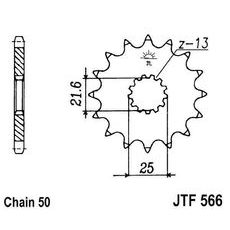 ŘETĚZOVÉ KOLEČKO JT JTF 566-14 14 ZUBŮ, 530