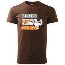 PÁNSKÉ TRIKO S MOTIVEM MOTOCROSS HAWAII - ČOKOLÁDOVÉ