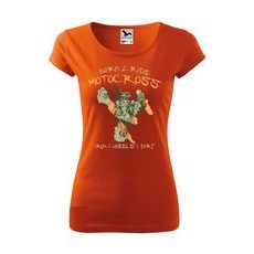 DÁMSKÉ TRIKO S MOTIVEM MOTOCROSS BORN TO RIDE - ORANŽOVÉ