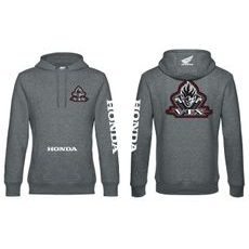 PÁNSKÁ MIKINA S KAPUCÍ A MOTIVEM HONDA VTX - ŠEDÁ
