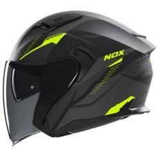 OTEVŘENÁ HELMA SE SLUNEČNÍ CLONOU NOX N130 MYST FLUO