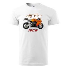 PÁNSKÉ TRIKO S MOTIVEM KTM RC8 - BÍLÉ