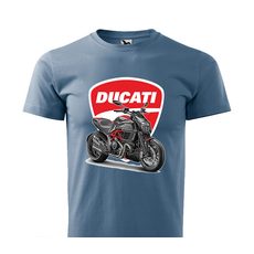 PÁNSKÉ TRIKO S MOTIVEM DUCATI DIAVEL - DENIM