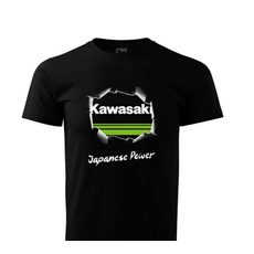 PÁNSKÉ TRIKO S MOTIVEM KAWASAKI JAPANESE POWER - ČERNÉ