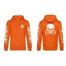 PÁNSKÁ MIKINA S KAPUCÍ A MOTIVEM YAMAHA MOTOSPORT - ORANŽOVÁ