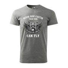 PÁNSKÉ TRIKO S MOTIVEM CHOPPERS GUARDIAN ANGEL - ŠEDÉ