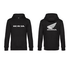 PÁNSKÁ MIKINA S KAPUCÍ A MOTIVEM HONDA 3 - ČERNÁ