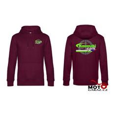 PÁNSKÁ KLUBOVÁ MIKINA S KAPUCÍ KAWASAKI BIKERS CZ - BORDÓ
