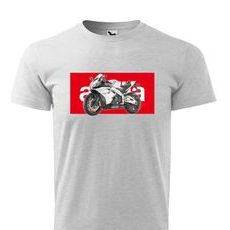 PÁNSKÉ TRIKO S MOTIVEM APRILIA RSV - SVĚTLE ŠEDÉ