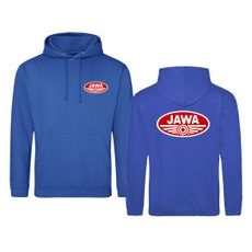 PÁNSKÁ MIKINA S KAPUCÍ A MOTIVEM JAWA - KRÁLOVSKY MODRÁ