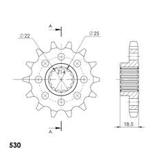 ŘETĚZOVÉ KOLEČKO SUPERSPROX CST-4054_530:15 15 ZUBŮ, 530