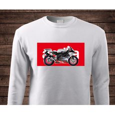 PÁNSKÁ MIKINA S MOTIVEM APRILIA RSV 1000 R - BÍLÁ