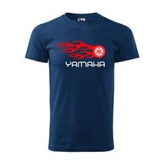PÁNSKÉ TRIKO S MOTIVEM YAMAHA FLAMES - TMAVĚ MODRÉ
