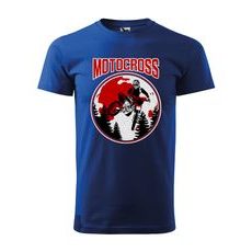 PÁNSKÉ TRIKO S MOTIVEM MOTOCROSS JUMP - KRÁLOVSKY MODRÉ