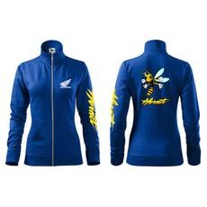 DÁMSKÁ MIKINA NA ZIP S MOTIVEM HONDA HORNET - KRÁLOVSKY MODRÁ