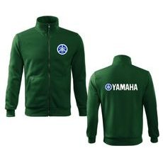 PÁNSKÁ MIKINA NA ZIP S MOTIVEM YAMAHA - ZELENÁ
