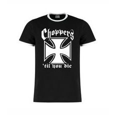 PÁNSKÉ TRIKO S MOTIVEM CHOPPERS 'TIL YOU DIE 1 - ČERNÉ
