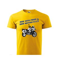 PÁNSKÉ TRIKO S MOTIVEM BMW MOTORCYCLES ENDURO - ŽLUTÉ