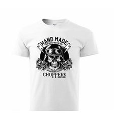 PÁNSKÉ TRIKO S MOTIVEM CHOPPERS HAND MADE - BÍLÉ