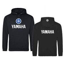 PÁNSKÁ MIKINA S KAPUCÍ A MOTIVEM YAMAHA 3 - ČERNÁ