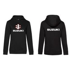 DÁMSKÁ MIKINA S KAPUCÍ A MOTIVEM SUZUKI - ČERNÁ