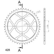 ŘETĚZOVÁ ROZETA SUPERSPROX RFE-810:45-BLK ČERNÝ 45 ZUBŮ, 428