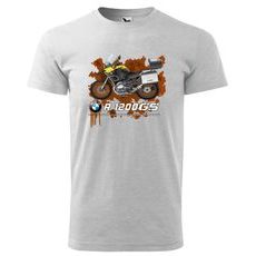 PÁNSKÉ TRIKO S MOTIVEM BMW R 1200GS - SVĚTLE ŠEDÁ