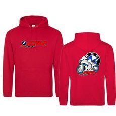 PÁNSKÁ MIKINA S KAPUCÍ A MOTIVEM BMW S 1000RR - ČERVENÁ