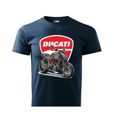 PÁNSKÉ TRIKO S MOTIVEM DUCATI DIAVEL - TMAVĚ MODRÉ