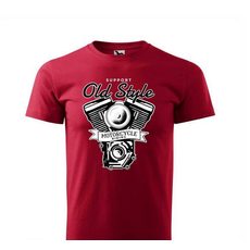 PÁNSKÉ TRIKO S MOTIVEM OLD STYLE - ČERVENÉ