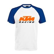 PÁNSKÉ TRIKO S MOTIVEM KTM RACING 4 - MODRO/BÍLÉ