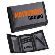 MOTO PENĚŽENKA S MOTIVEM MOTOCROSS - ŠEDÁ