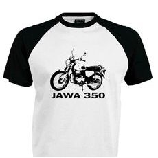 PÁNSKÉ TRIKO S MOTIVEM JAWA 350 - ČERNO/BÍLÉ