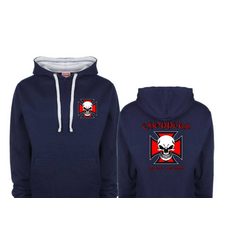 PÁNSKÁ MIKINA S KAPUCÍ A MOTIVEM CHOPPERS RIDE LOUD 2 - TMAVĚ MODRÁ