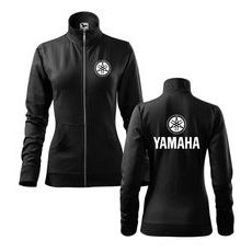 DÁMSKÁ MIKINA NA ZIP S MOTIVEM YAMAHA 1 - ČERNÁ