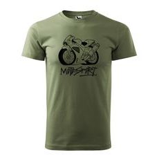 PÁNSKÉ TRIKO S MOTIVEM MOTOSPORT - KHAKI