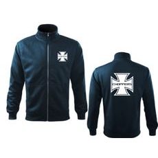 PÁNSKÁ MIKINA NA ZIP S MOTIVEM CHOPPERS - TMAVĚ MODRÁ