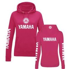DÁMSKÁ MIKINA S KAPUCÍ A MOTIVEM YAMAHA 1 - TMAVĚ RŮŽOVÁ