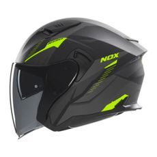 OTEVŘENÁ HELMA SE SLUNEČNÍ CLONOU NOX N130 MYST FLUO